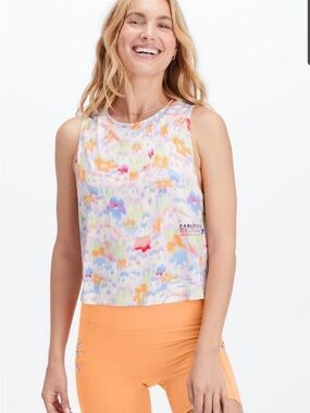 Fabletics Multicolor Floral Cropped Tank Top